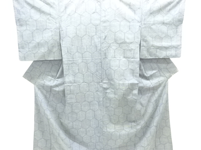 亀甲模様織り出し手織り紬着物